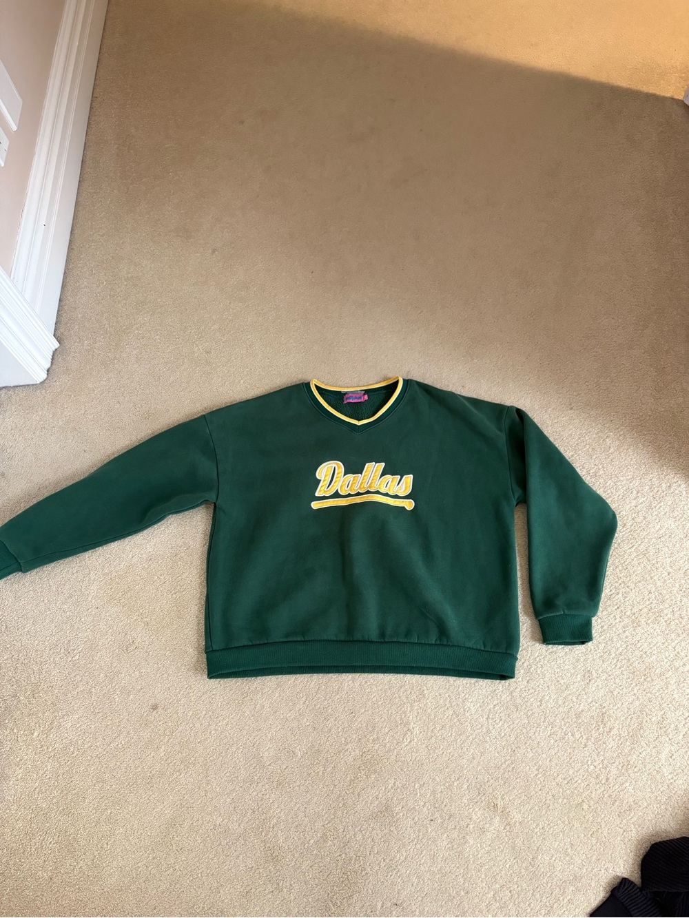 Edikted Forest Green Sweatshirt with Yellow Trim